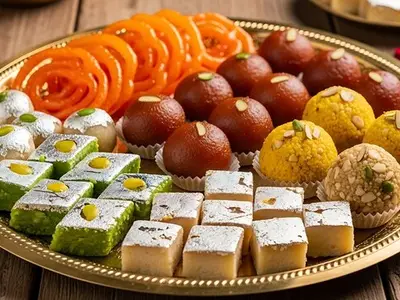 Assorted Indian sweets and mithai
